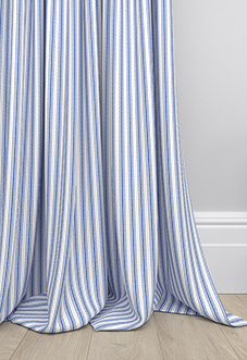 Lace Stripes, Soft Blue - Made to Measure Curtains